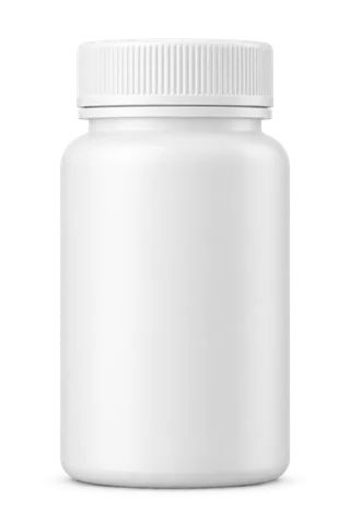 Plain white unbranded supplement jar